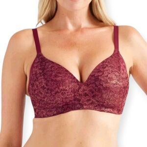 Knix Lace WingWoman Contour Red Bra Knix 7+ (Fits 36F, 38E/DDD, 38F)